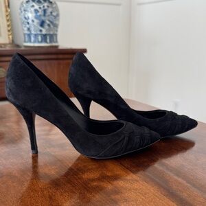 Elie Tahari Classic Black Suede Heels